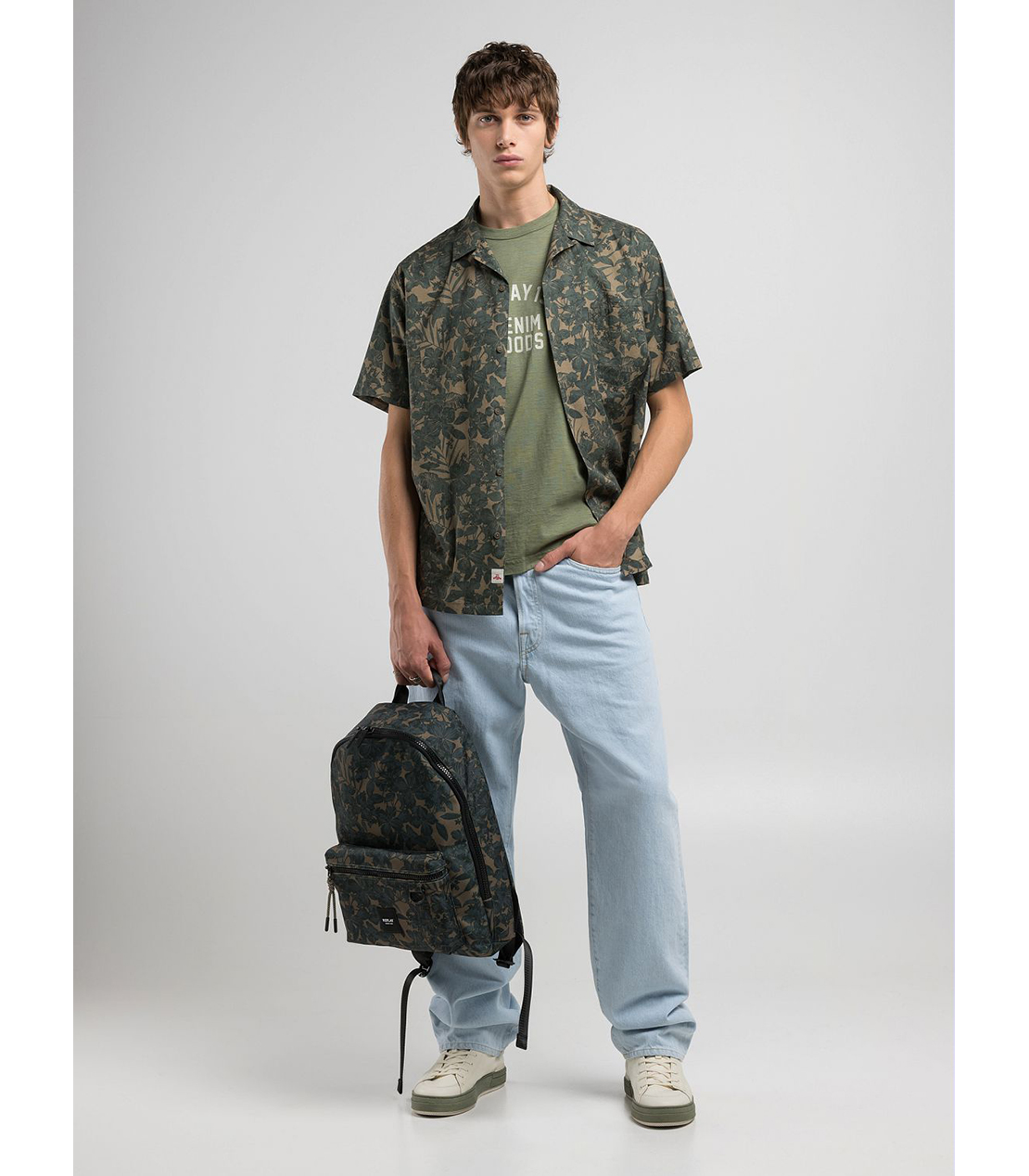 コットンポプリン ボタニカルアロハシャツ（セットアップモデル